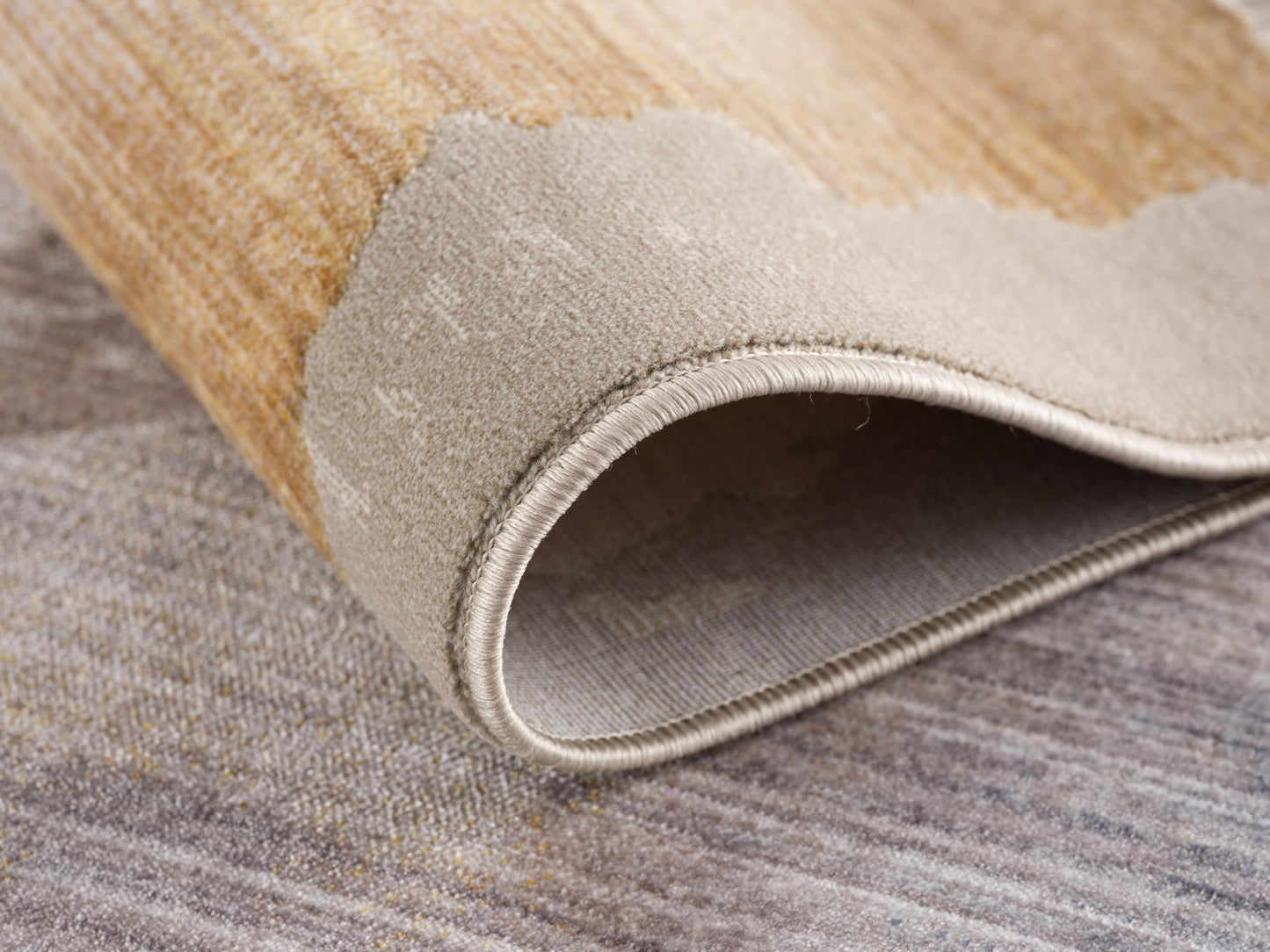 7 x 9 Beige & Blue Non Skid Rug