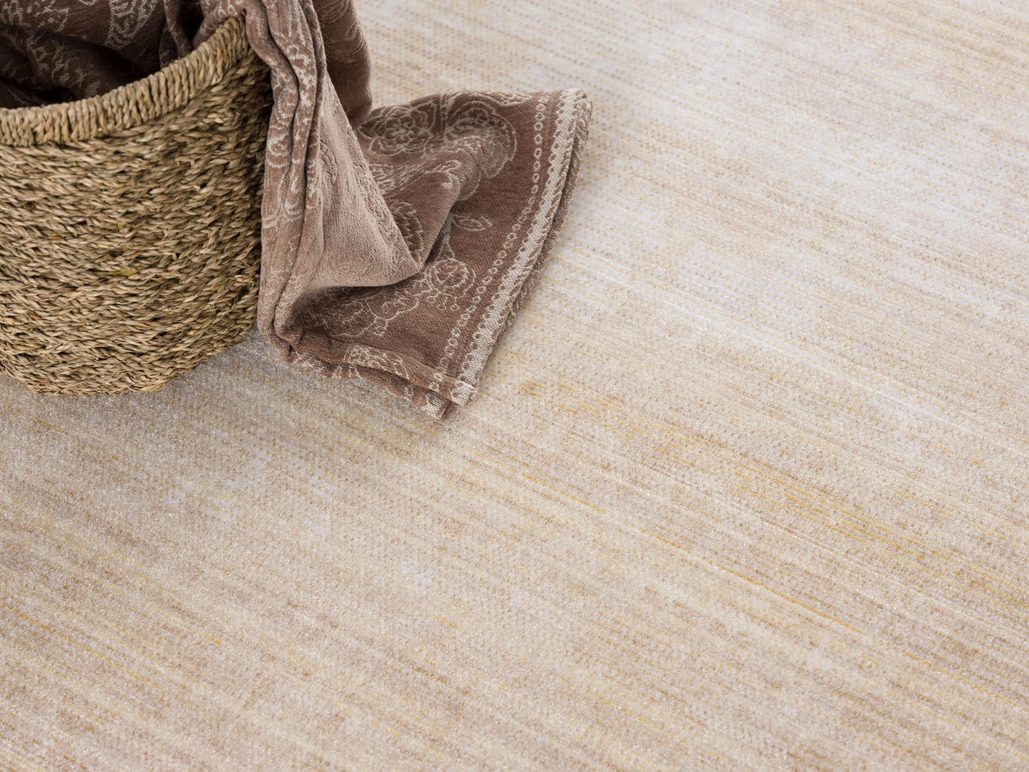 7 x 9 Beige & Blue Non Skid Rug