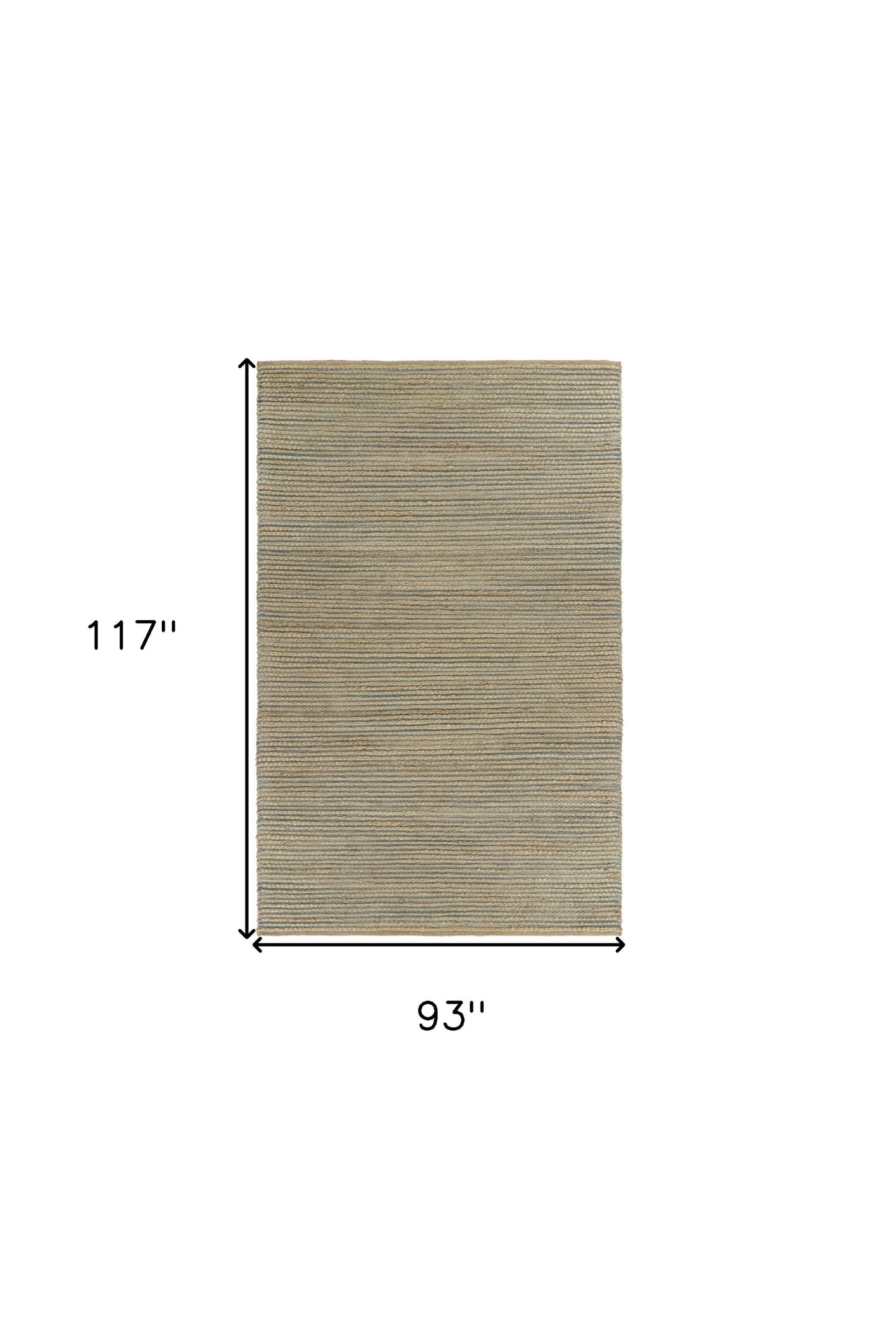 8 x 10 Tan & Blue Undertone Striated Rug