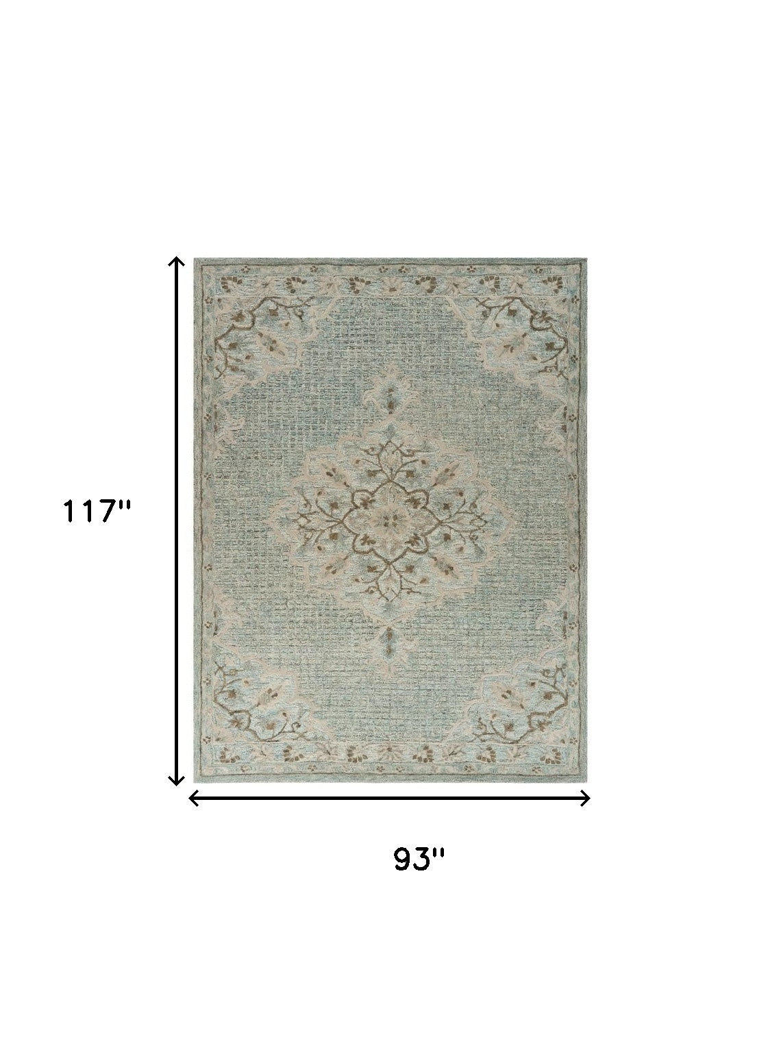 8 x 10 Blue Wool Hand Tufted Rug