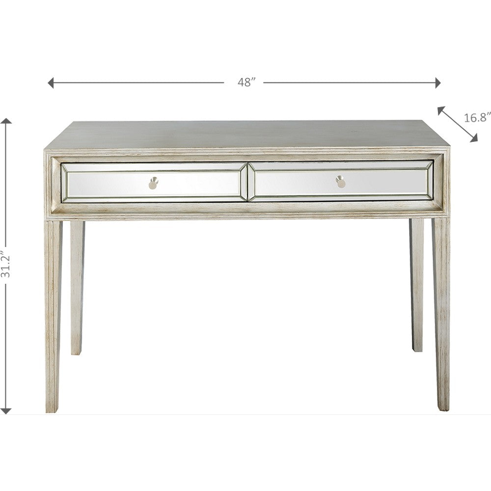 Silver Mirrored Glass Console Table