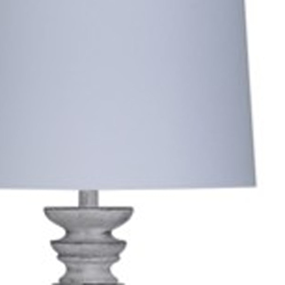White Wash Plantation Resin Floor Lamp w/ White Shade