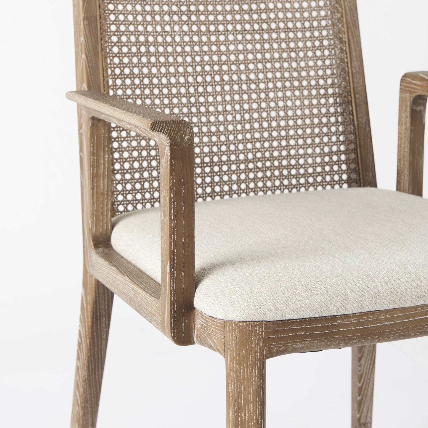 Cream & Brown Fabric Dining Chair