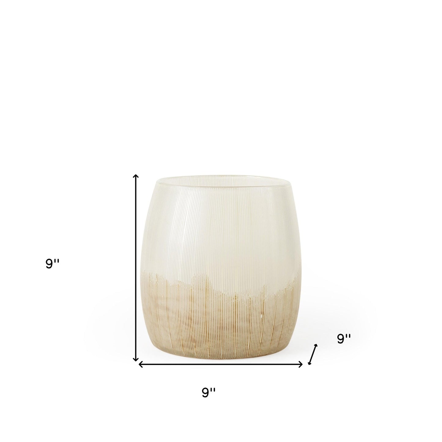 Cream Abstract Cylinder Crystal Glass Table Vase