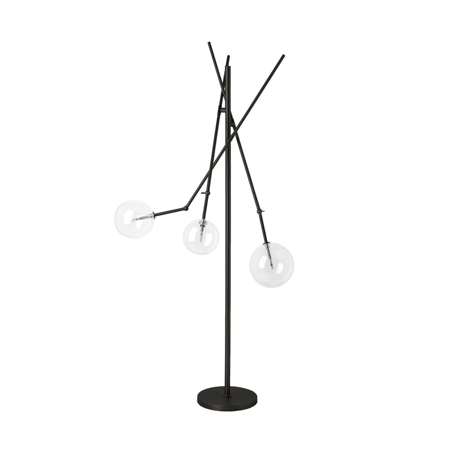 Black Tri Globe Contemporary Floor Lamp