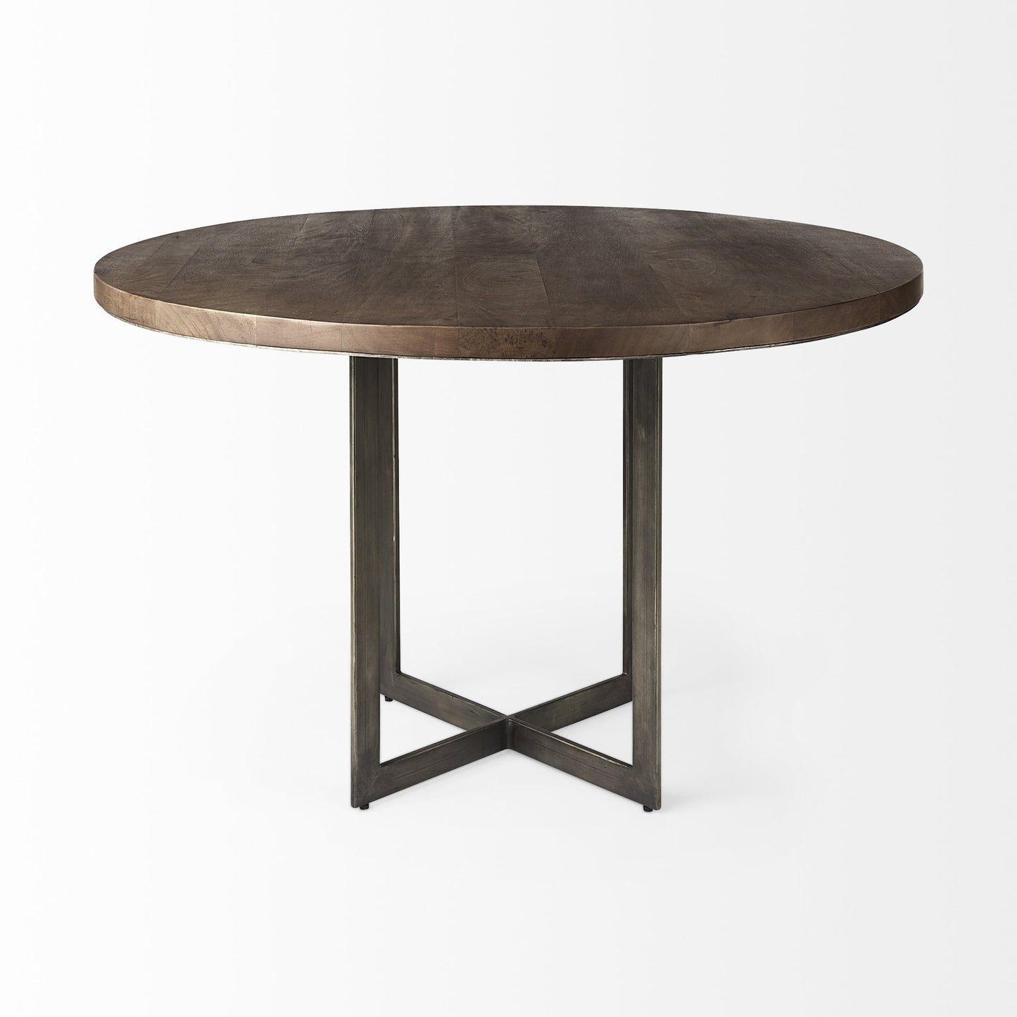 Brown And Gray Sled Base Dining Table