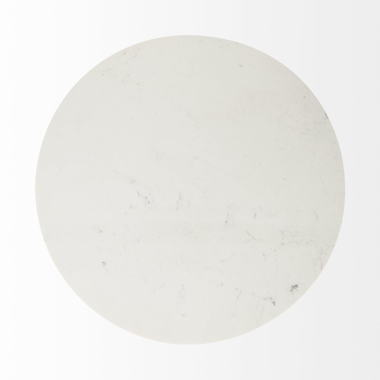 White And Natural Rounded Marble Pedestal Base Dining Table