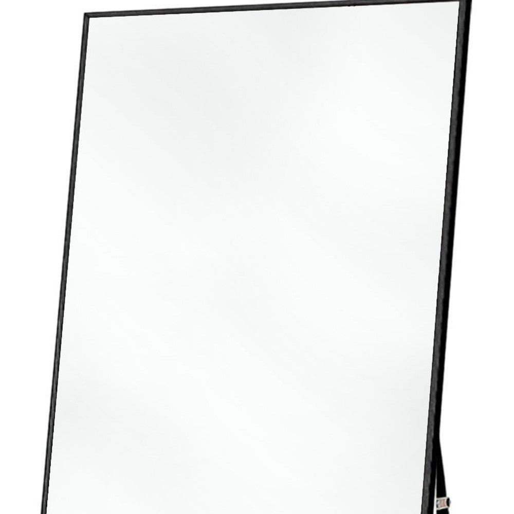 Black Metal Framed Standing Mirror