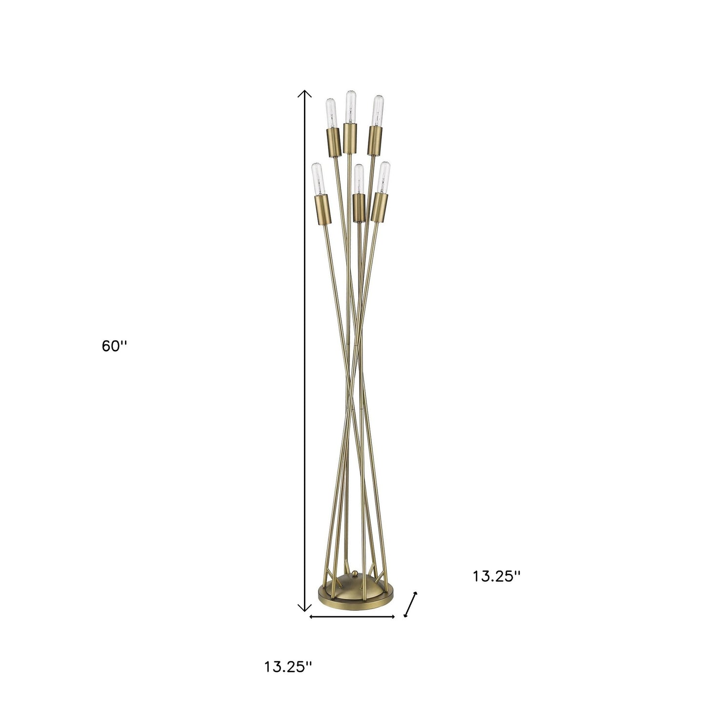 Brass 6-Light Torchiere Floor Lamp
