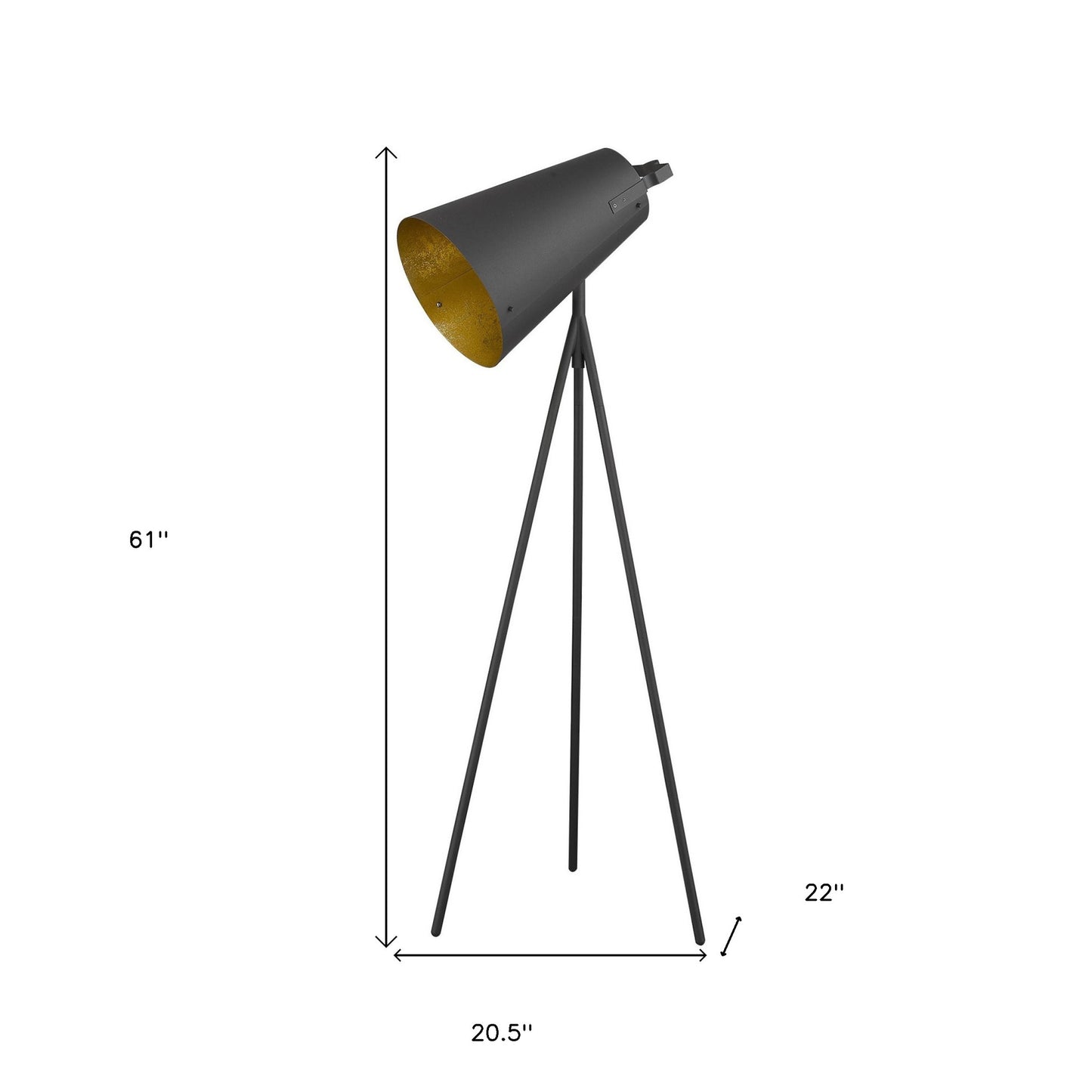 Matte Tripod Floor Lamp w/ Gray Shade