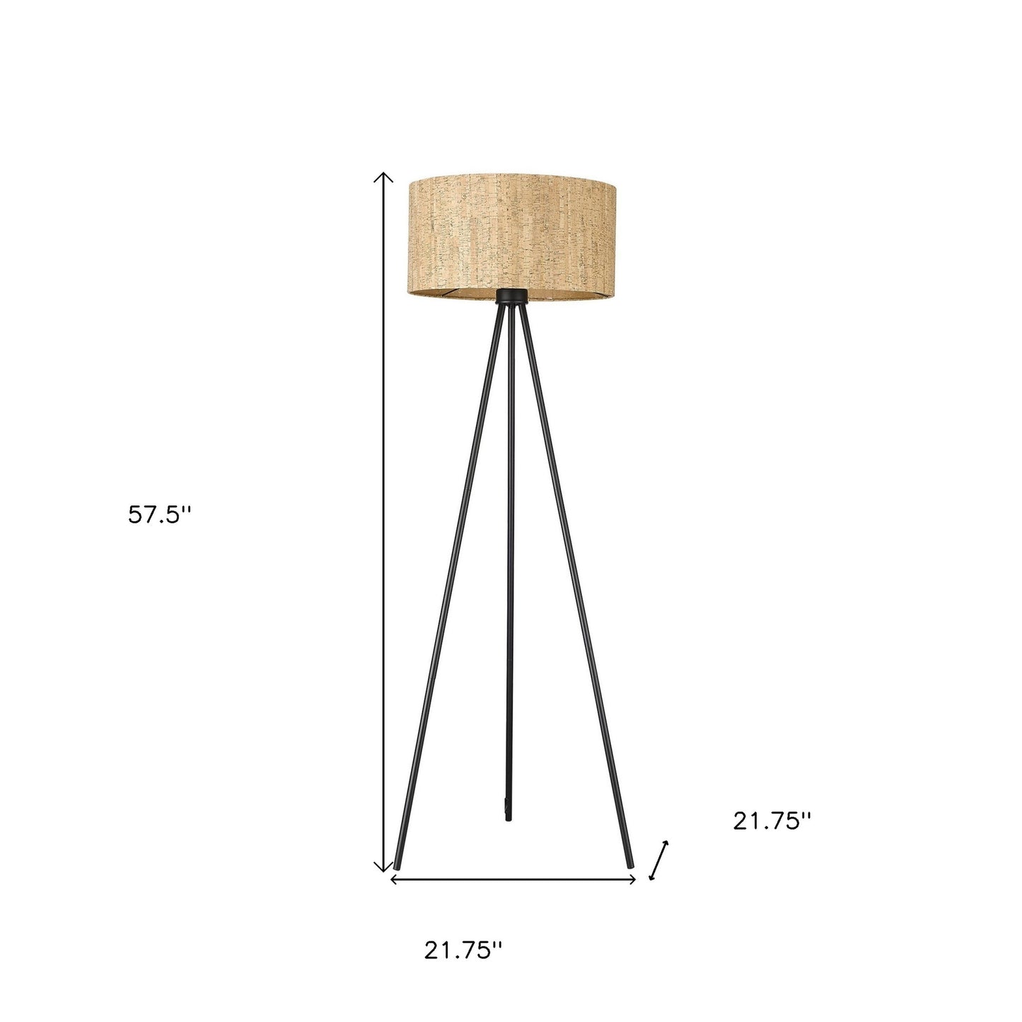 Matte Black Tripod Floor Lamp w/ Shade
