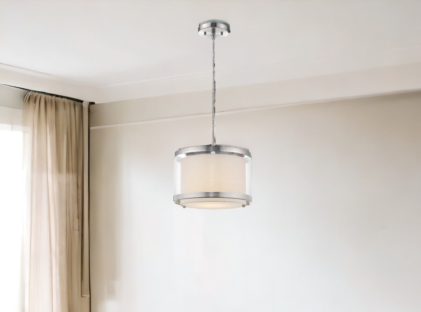 Lux 1-Light Brushed Nickel Pendant
