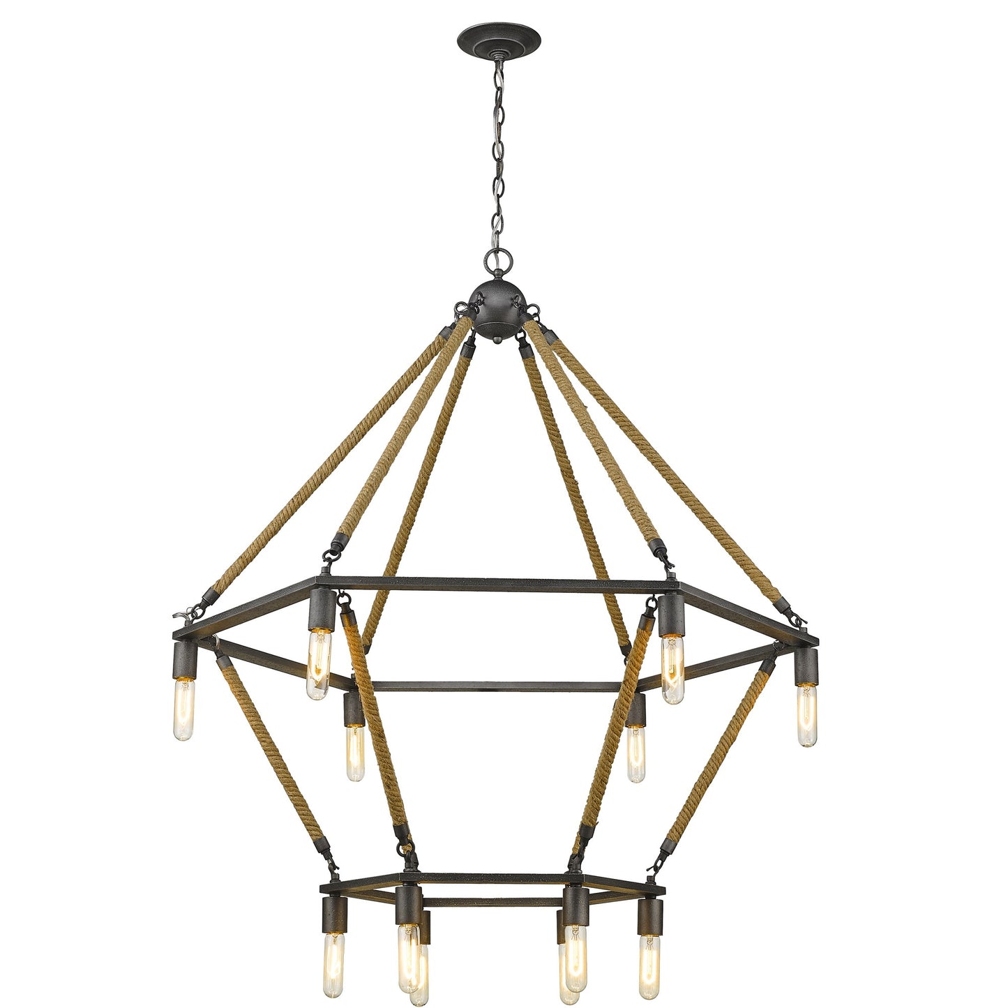 Brown & Black 12 Light Dimmable Chandelier