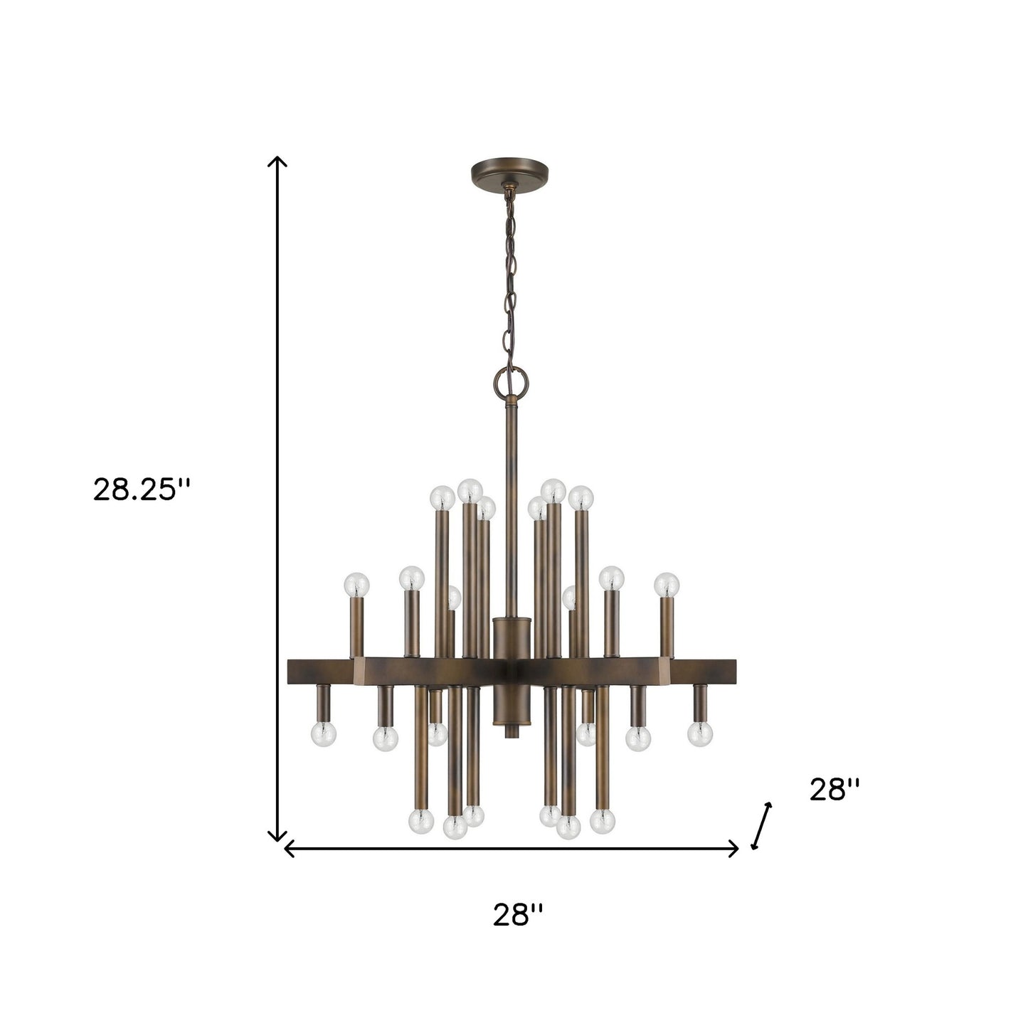 Brown Candle Style Multi Light Dimmable Chandelier
