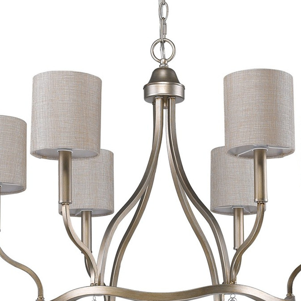 Gold Candle Style 6 Light Dimmable Chandelier