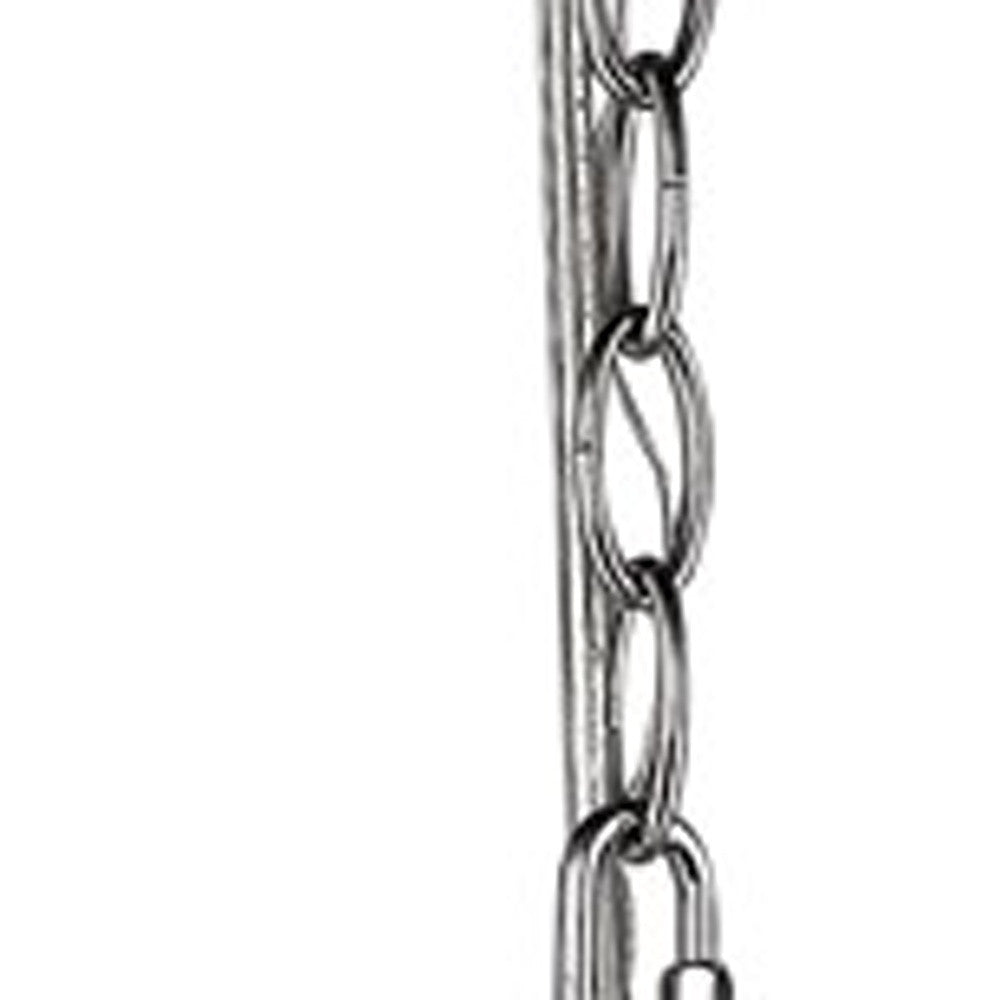 Silver Candle Style 5 Light & Crystals Dimmable Chandelier