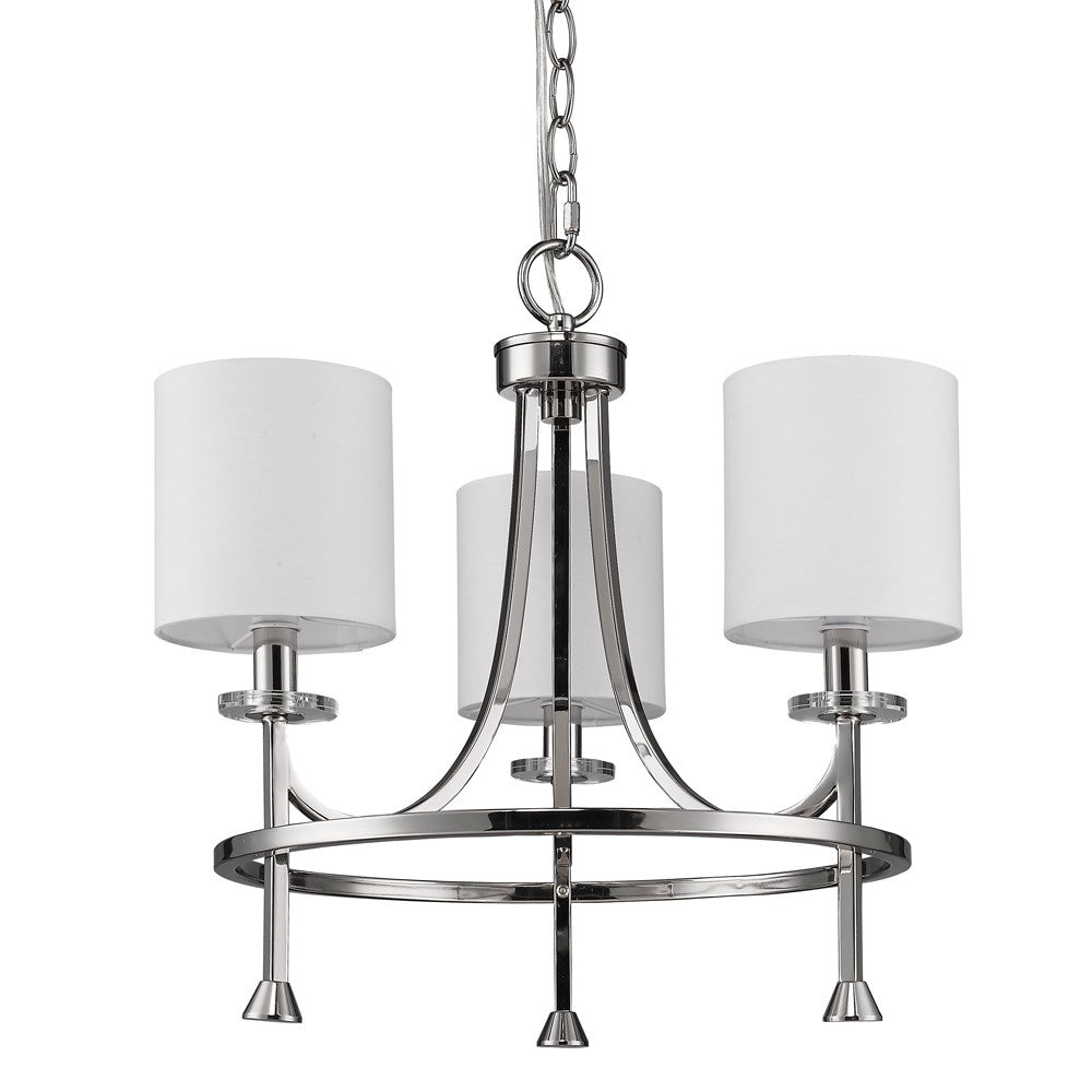 Silver Candle Style 3 Light Dimmable Chandelier