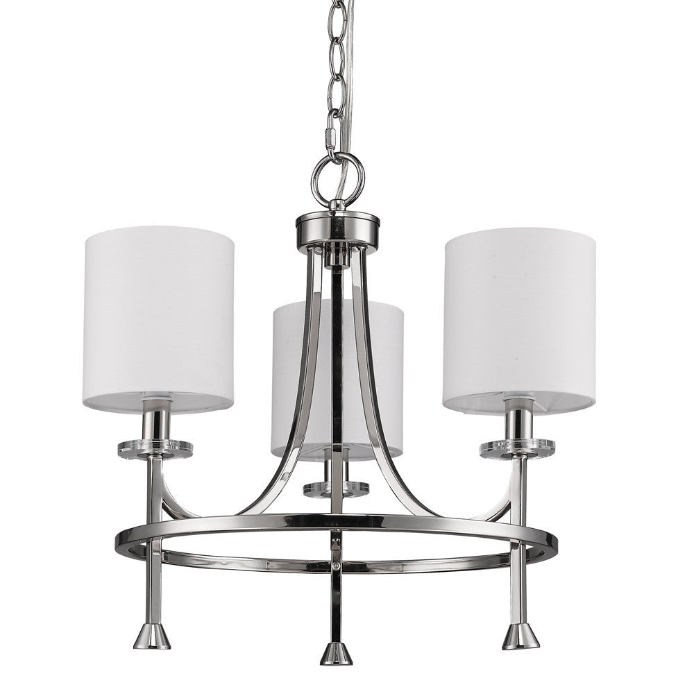 Silver Candle Style 3 Light Dimmable Chandelier