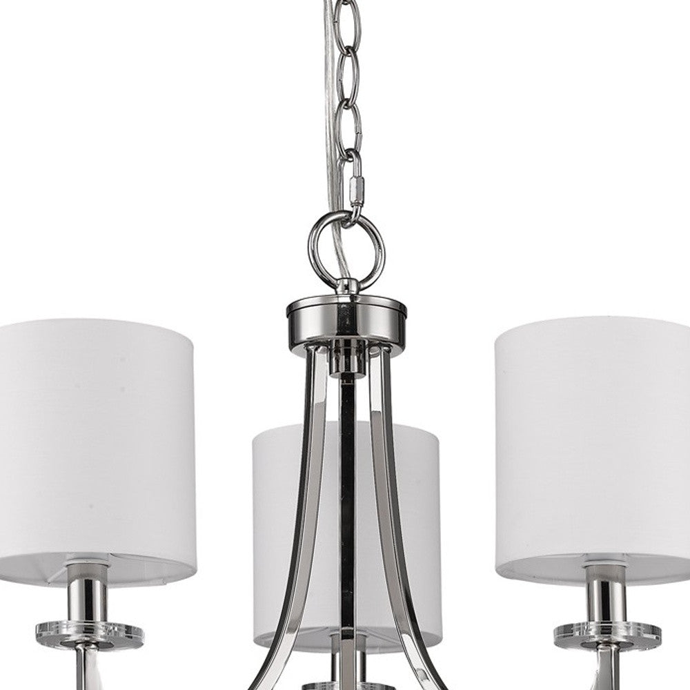 Silver Candle Style 3 Light Dimmable Chandelier