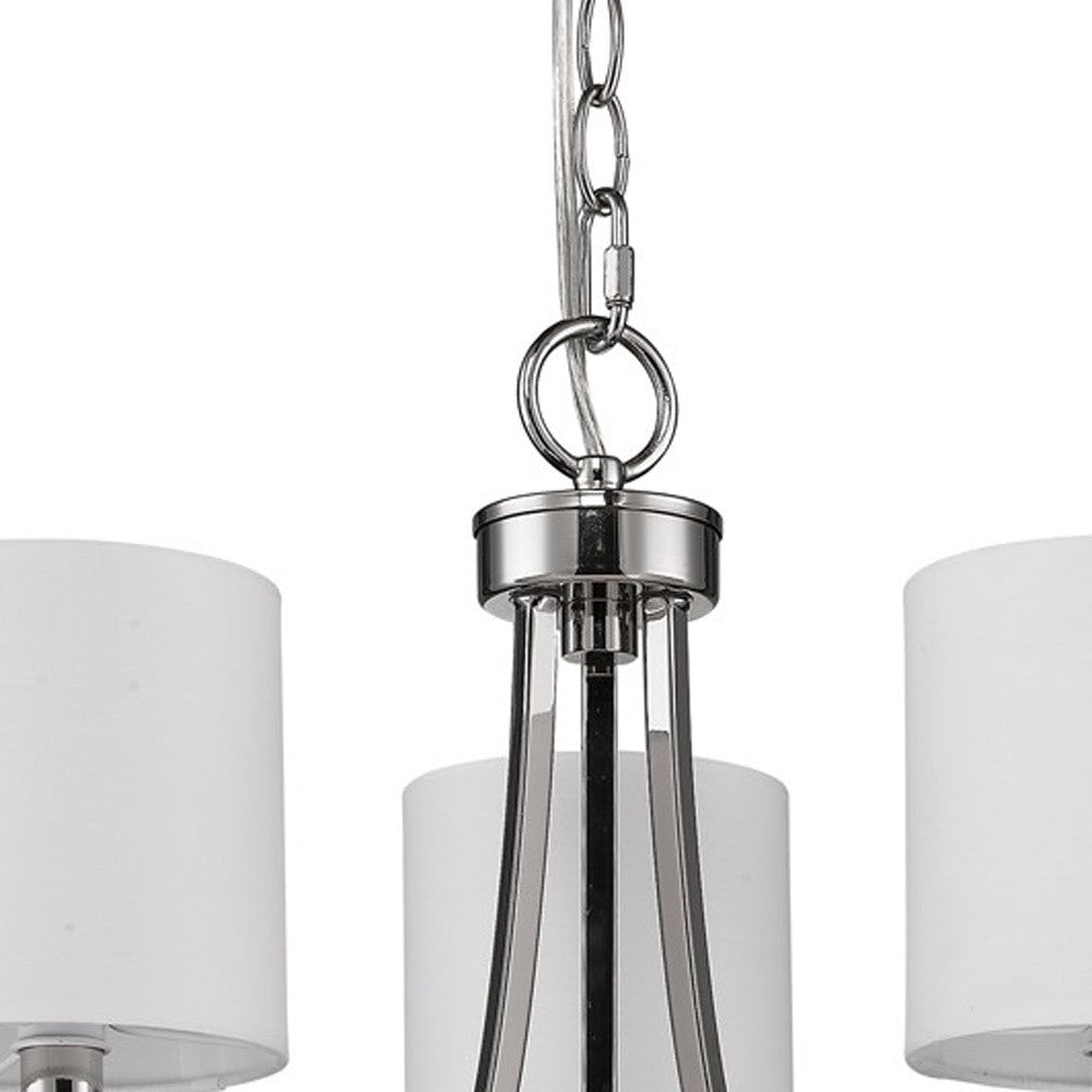 Silver Candle Style 3 Light Dimmable Chandelier
