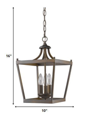 Vintage Brown Tapered Hanging Light