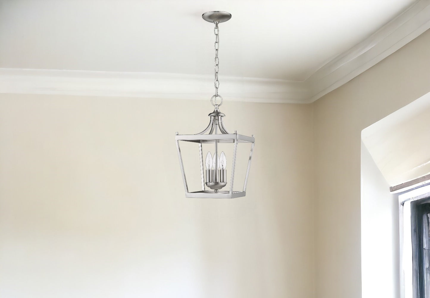 Vintage Silver Tapered Hanging Light
