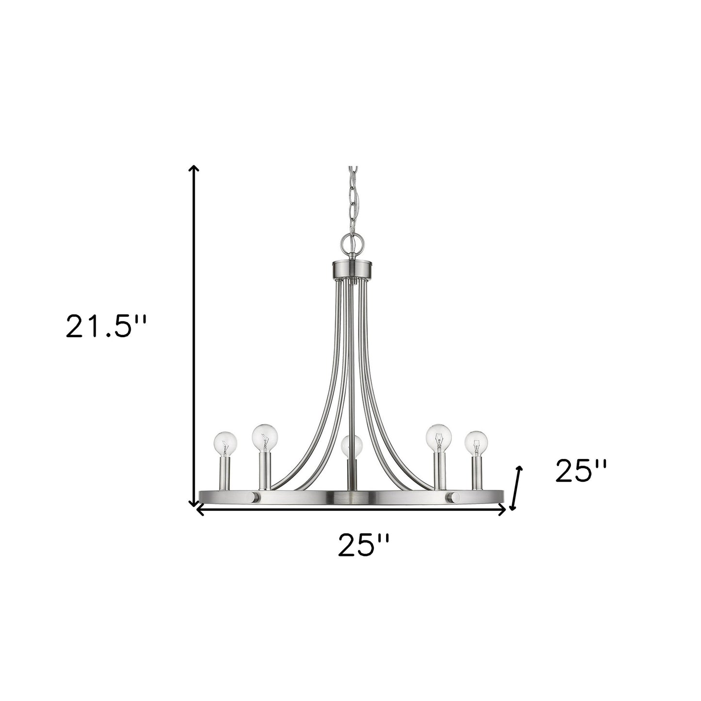 Silver Candle Style 5 Light Dimmable Chandelier