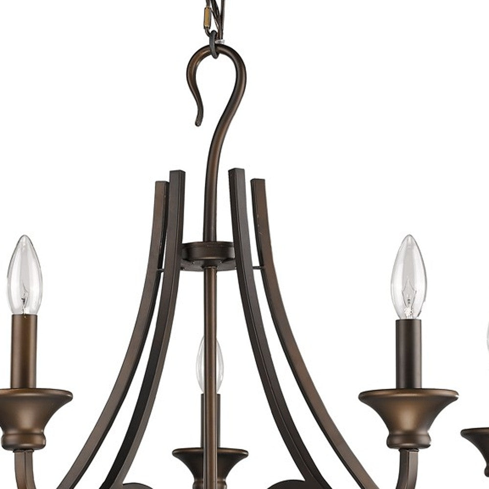 Bronze Candle Style 5 Light Dimmable Chandelier
