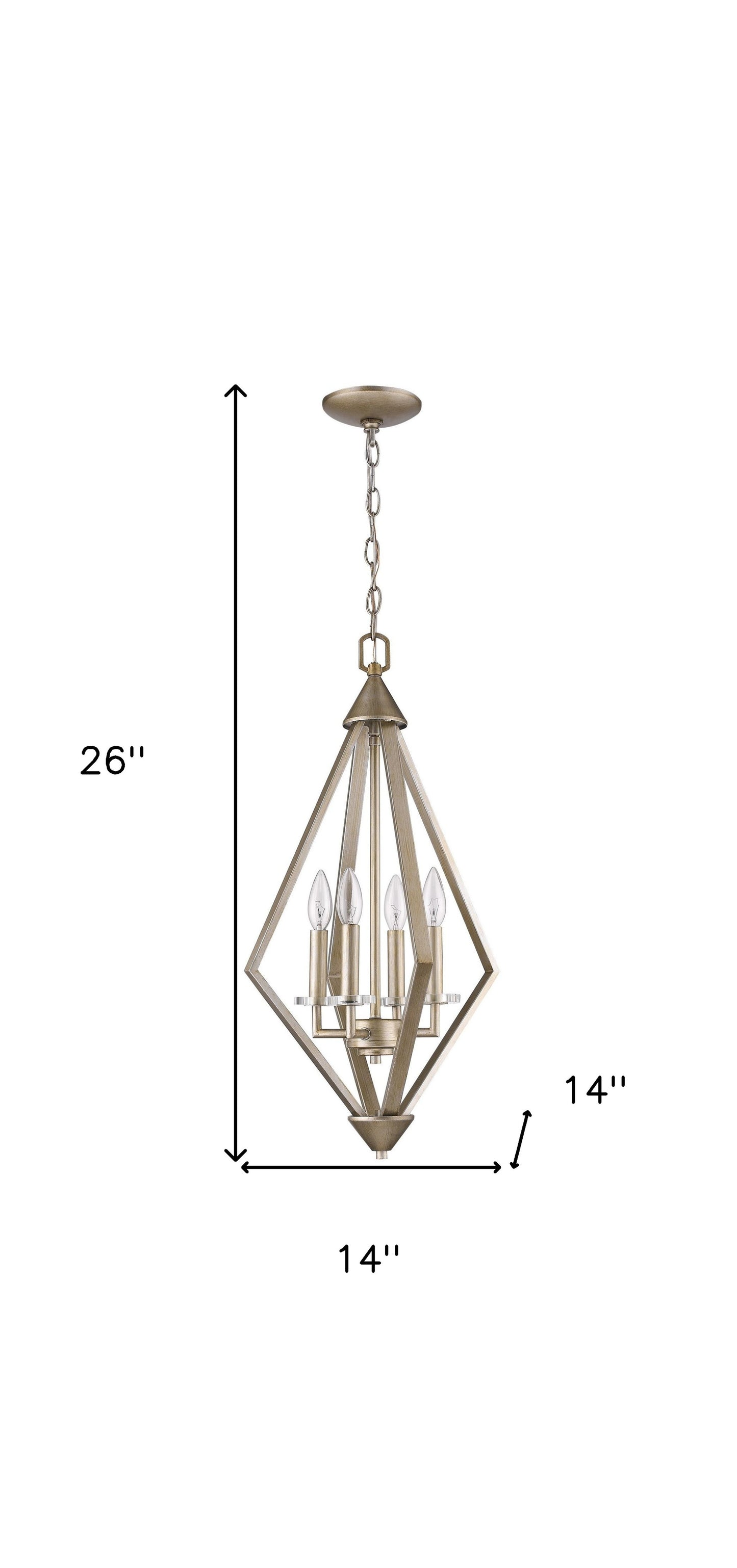 Easton 4-Light Washed Gold Pendant