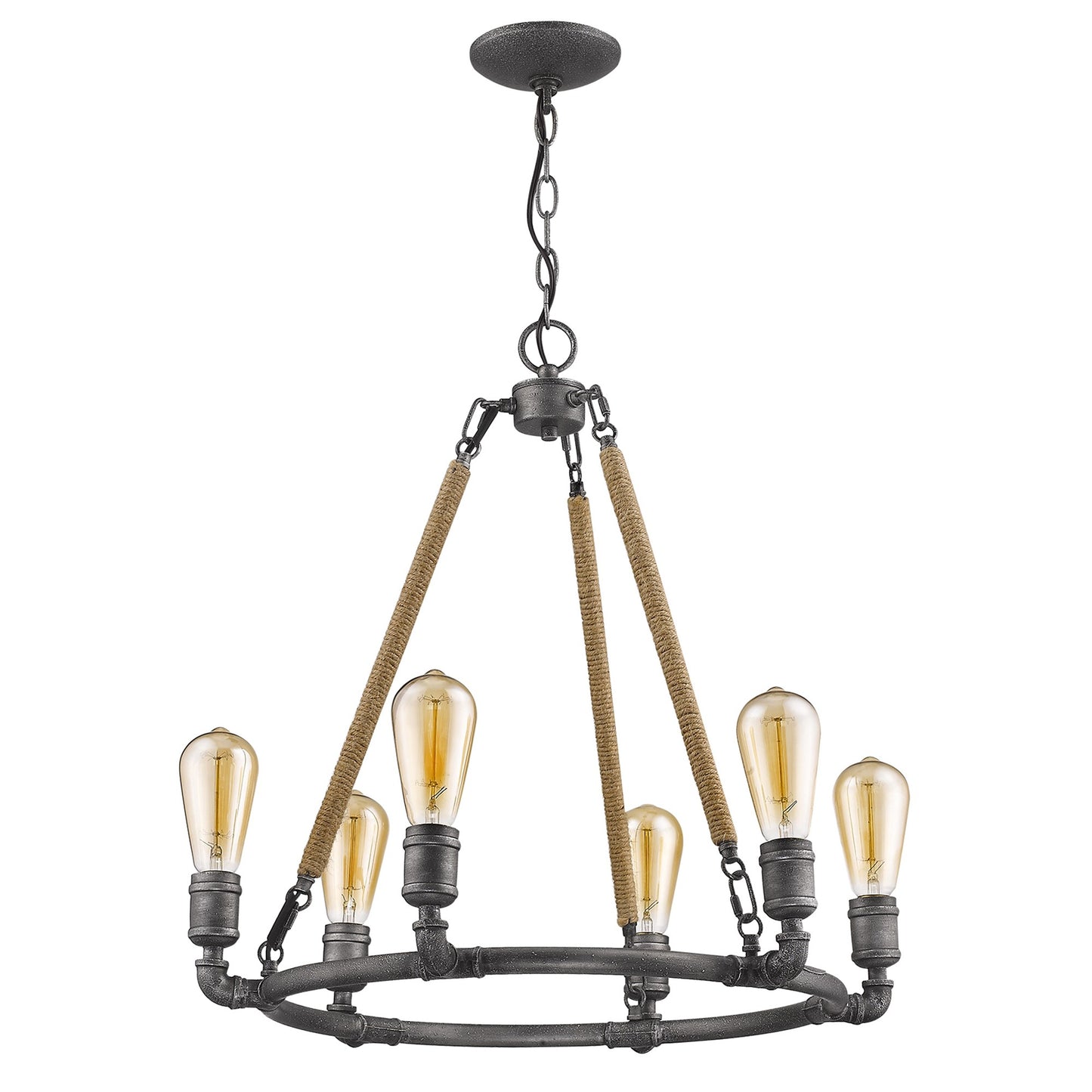Brown & Black Candle Style 6 Light Dimmable Chandelier