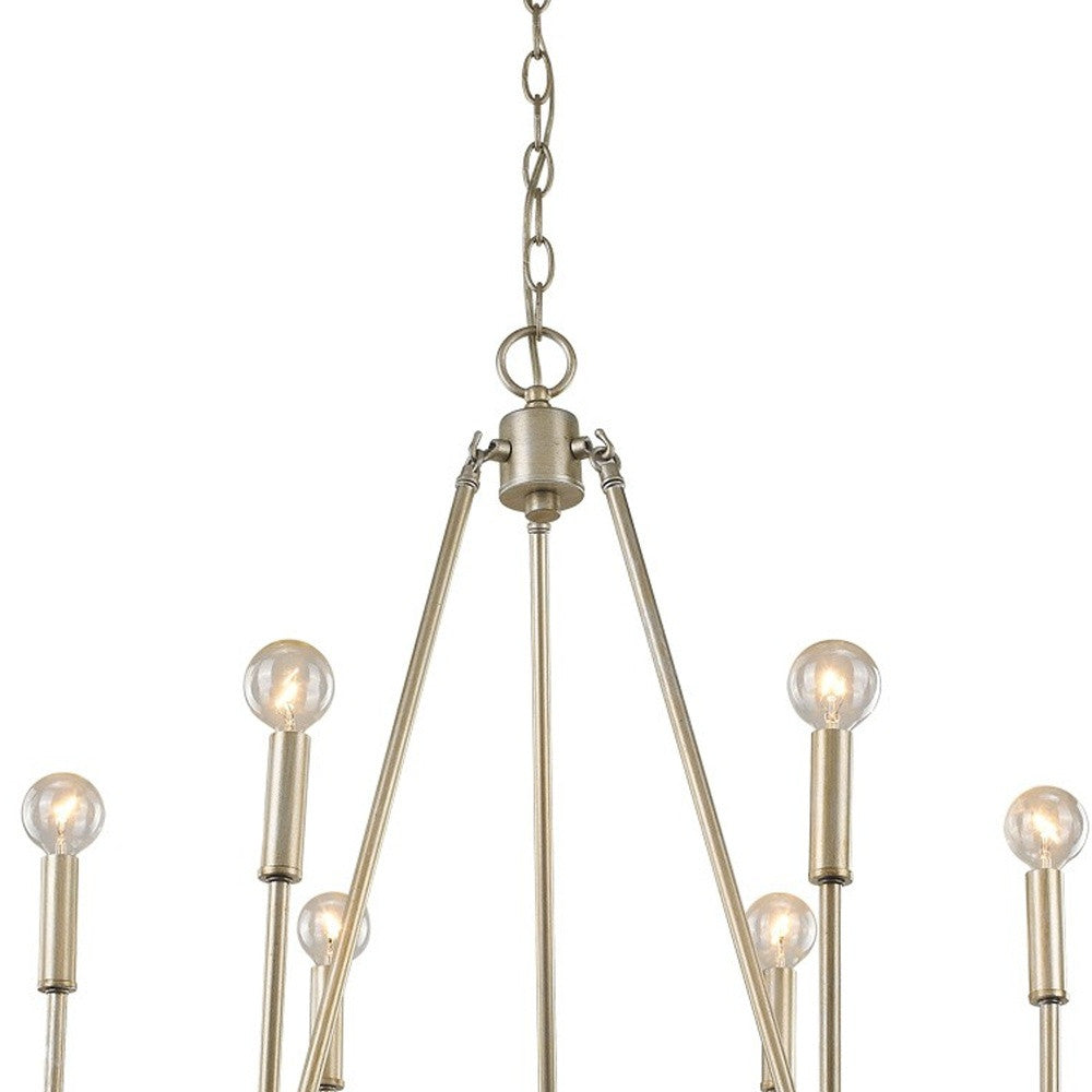 Gold Candle Style 6 Light Dimmable Chandelier
