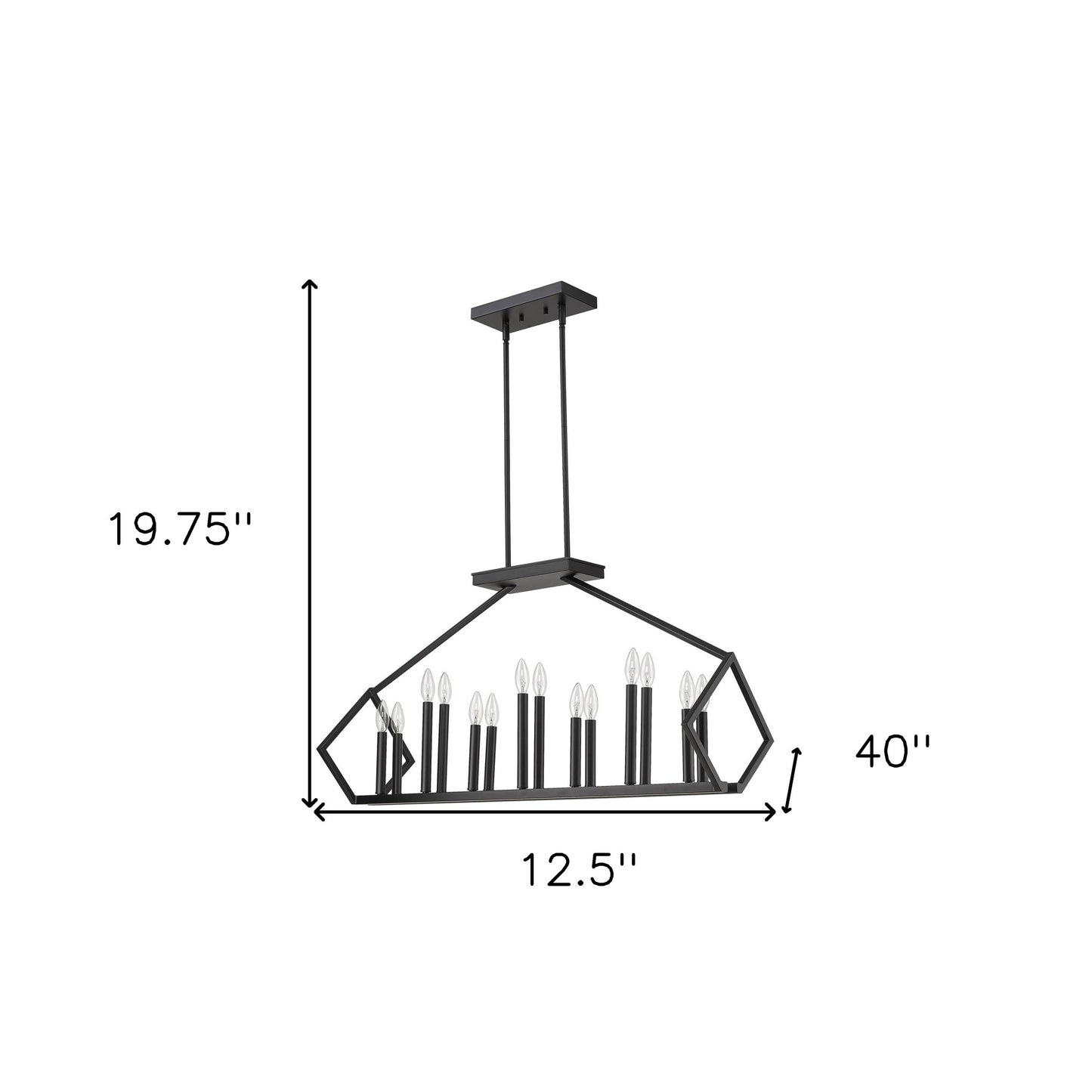 Luca 14-Light Matte Black Pendant