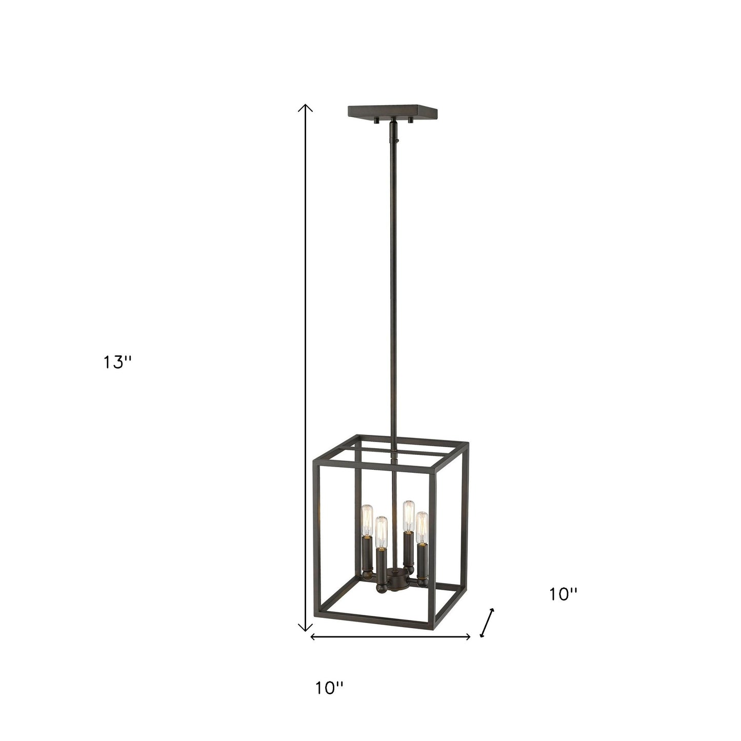 Black 4 Light Ceiling Light