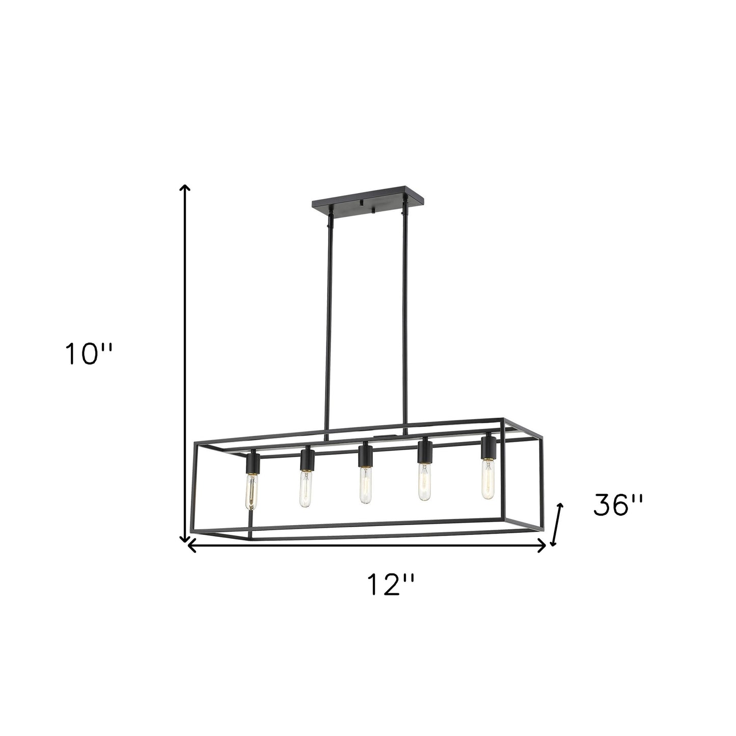 Black 5 Light Ceiling Light