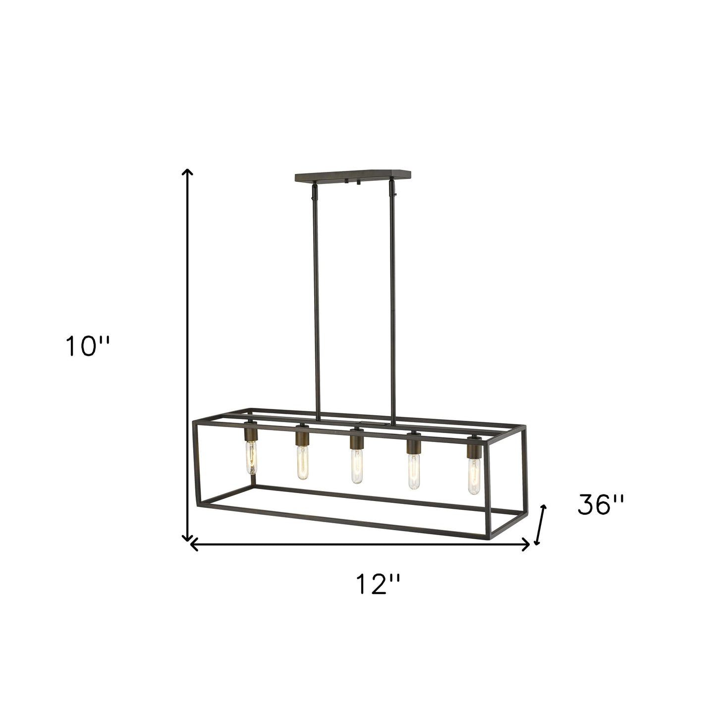 Black 5 Light Ceiling Light