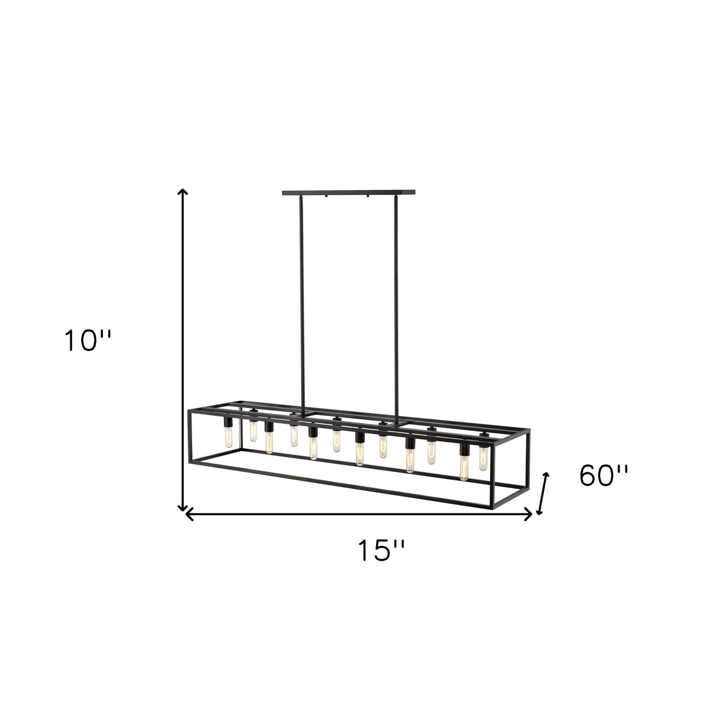 Black 12 Light Ceiling Light
