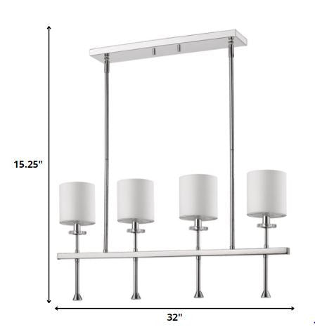 Kara 4-Light Nickel Pendant w/ Shades