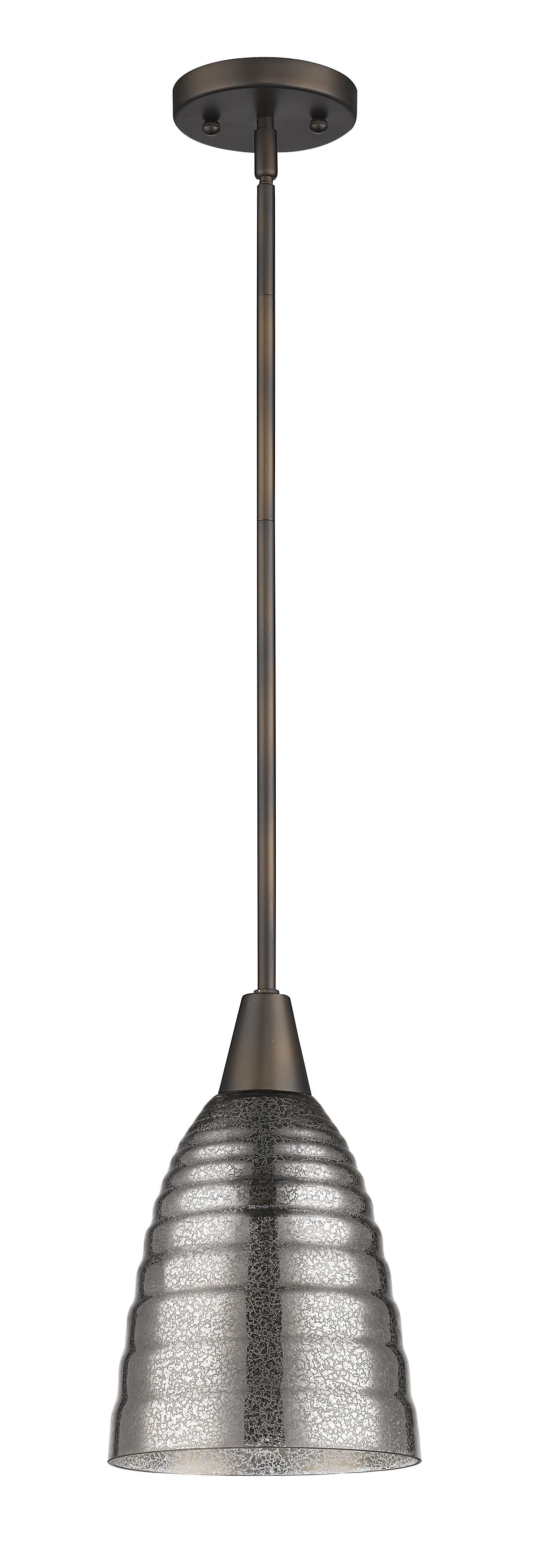 Bronze Hanging Light w/ Ribbed PebbGlass Shade