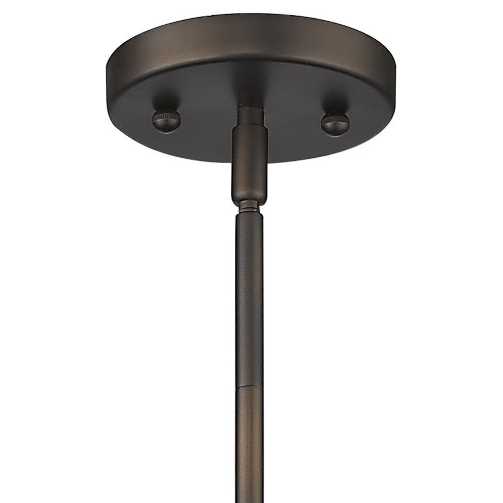 Bronze Hanging Light w/ Ribbed PebbGlass Shade
