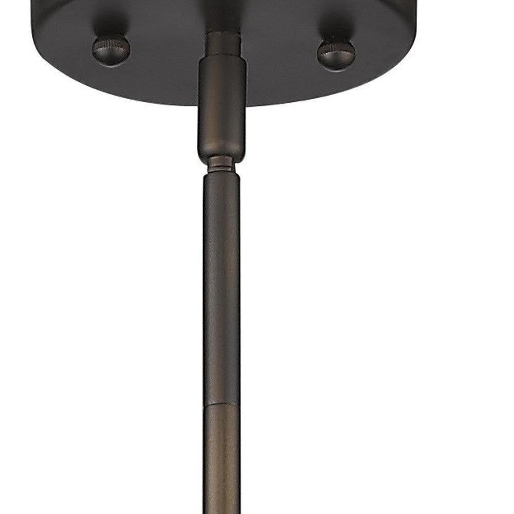 Bronze Hanging Light w/ Ribbed PebbGlass Shade