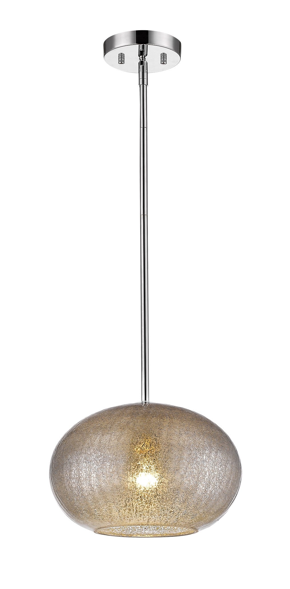 Brielle 1-Light Nickel Pendant w/ Textured Glass Shade