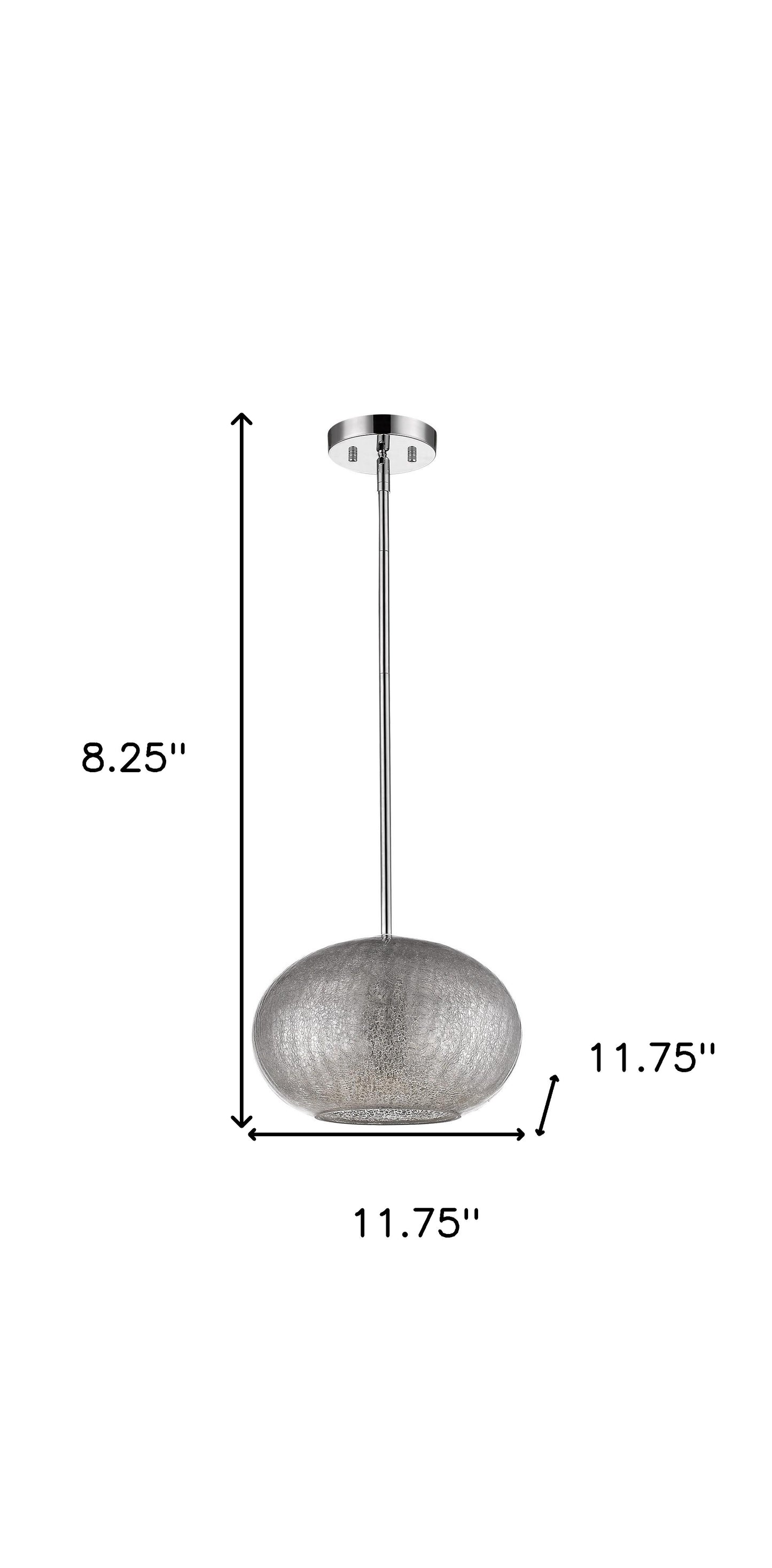 Brielle 1-Light Nickel Pendant w/ Textured Glass Shade