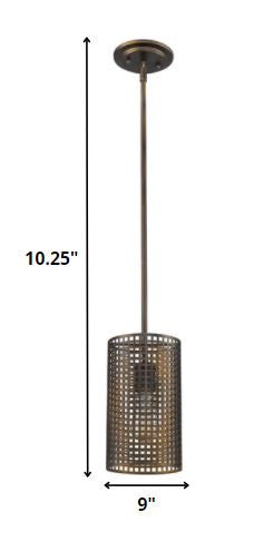 Bronze Hanging Light w/ Mesh Shade
