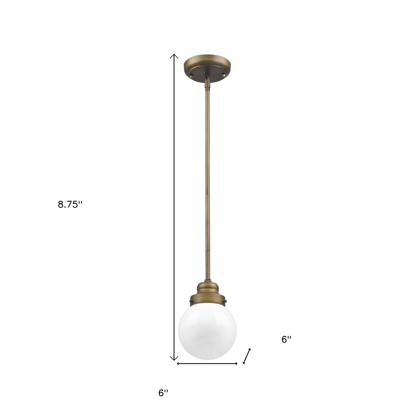 Brushed Gold Hanging w/ Glass Shade