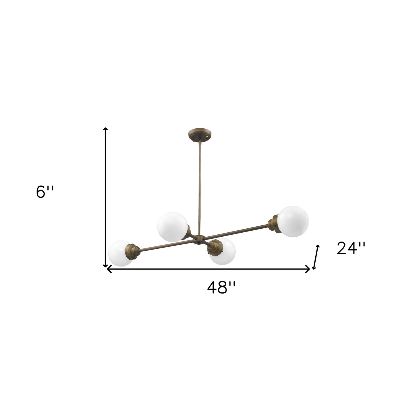 Portsmith 4-Light Raw Brass Pendant w/ Shades
