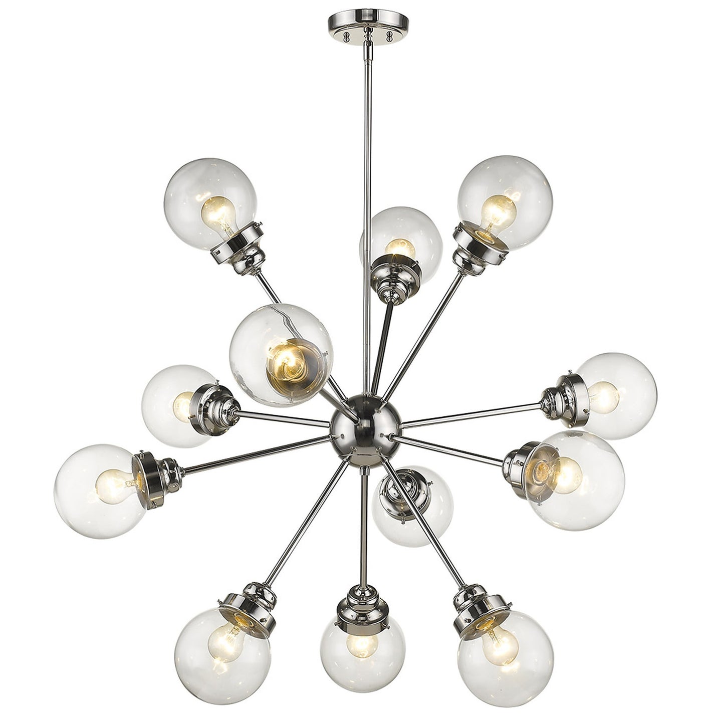 Silver Sputnik 12 Light Dimmable Chandelier