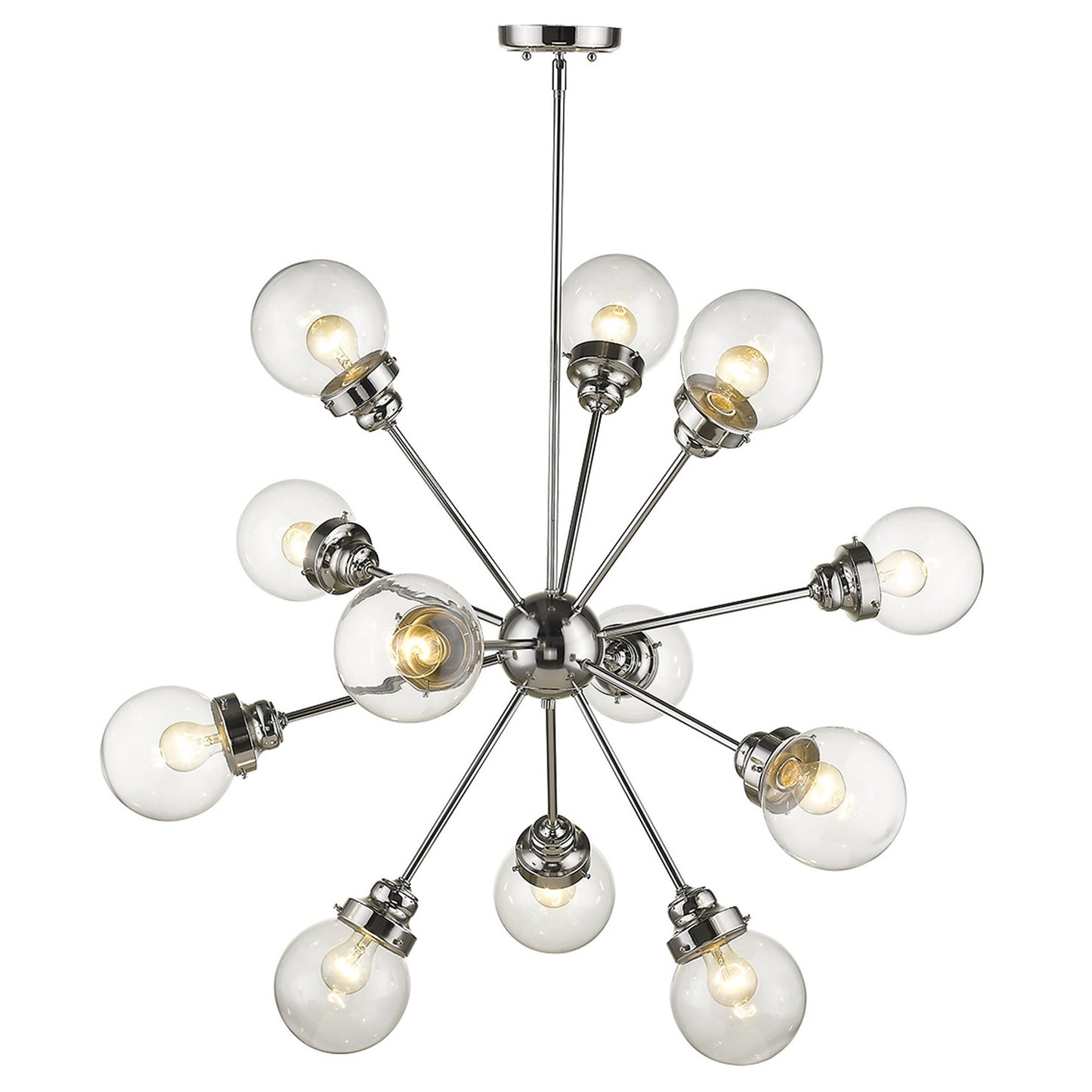 Silver Sputnik 12 Light Dimmable Chandelier