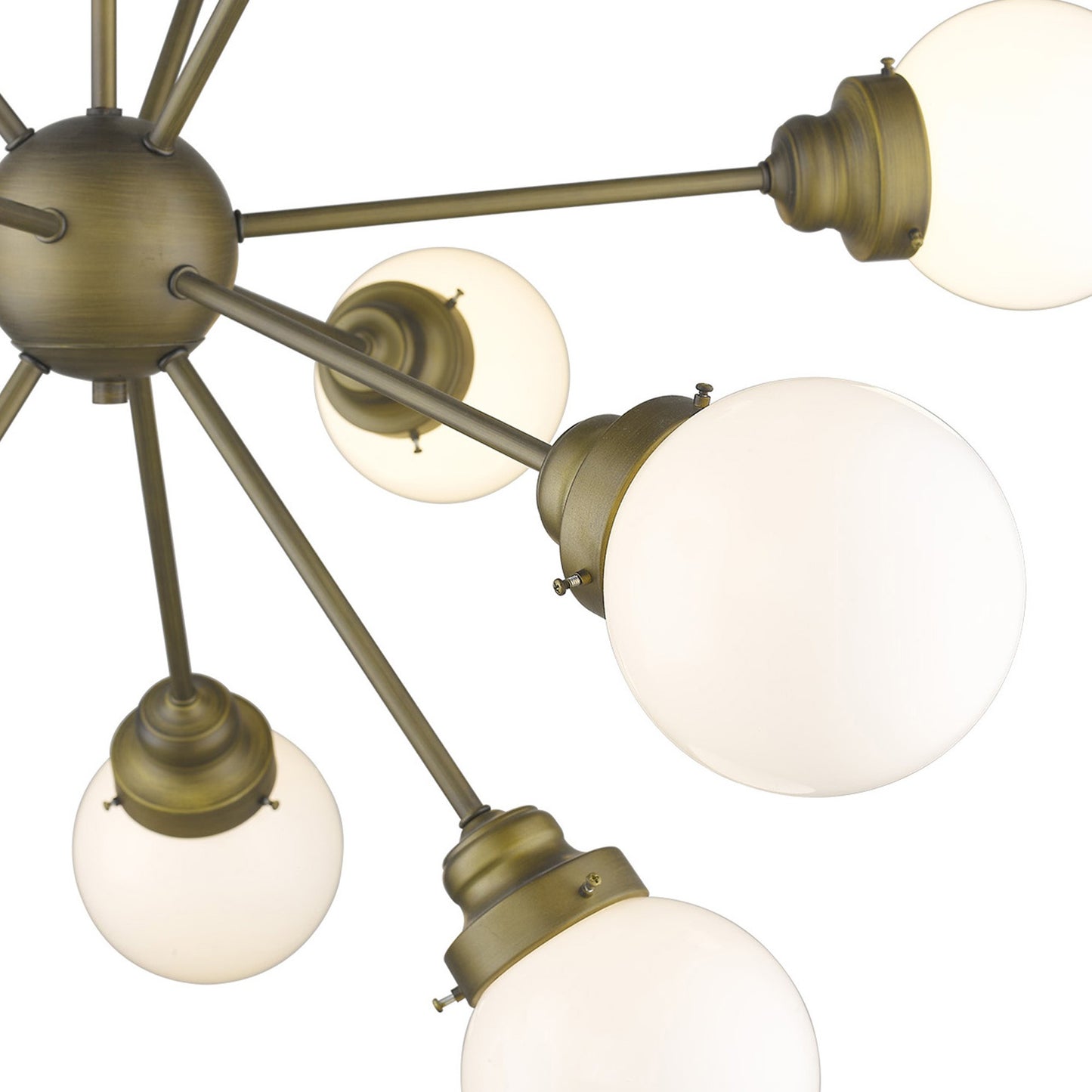 Bronze Sputnik 12 Light Frosted Dimmable Chandelier