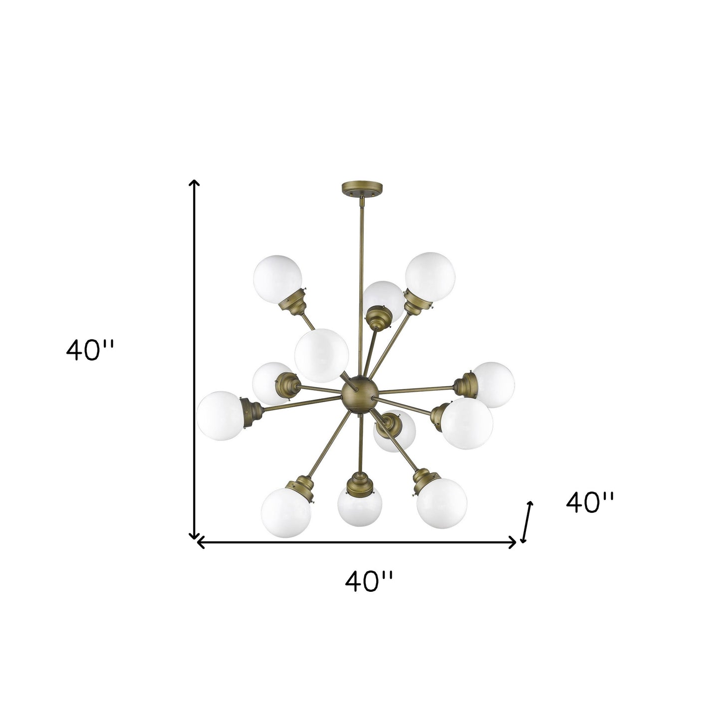 Bronze Sputnik 12 Light Frosted Dimmable Chandelier