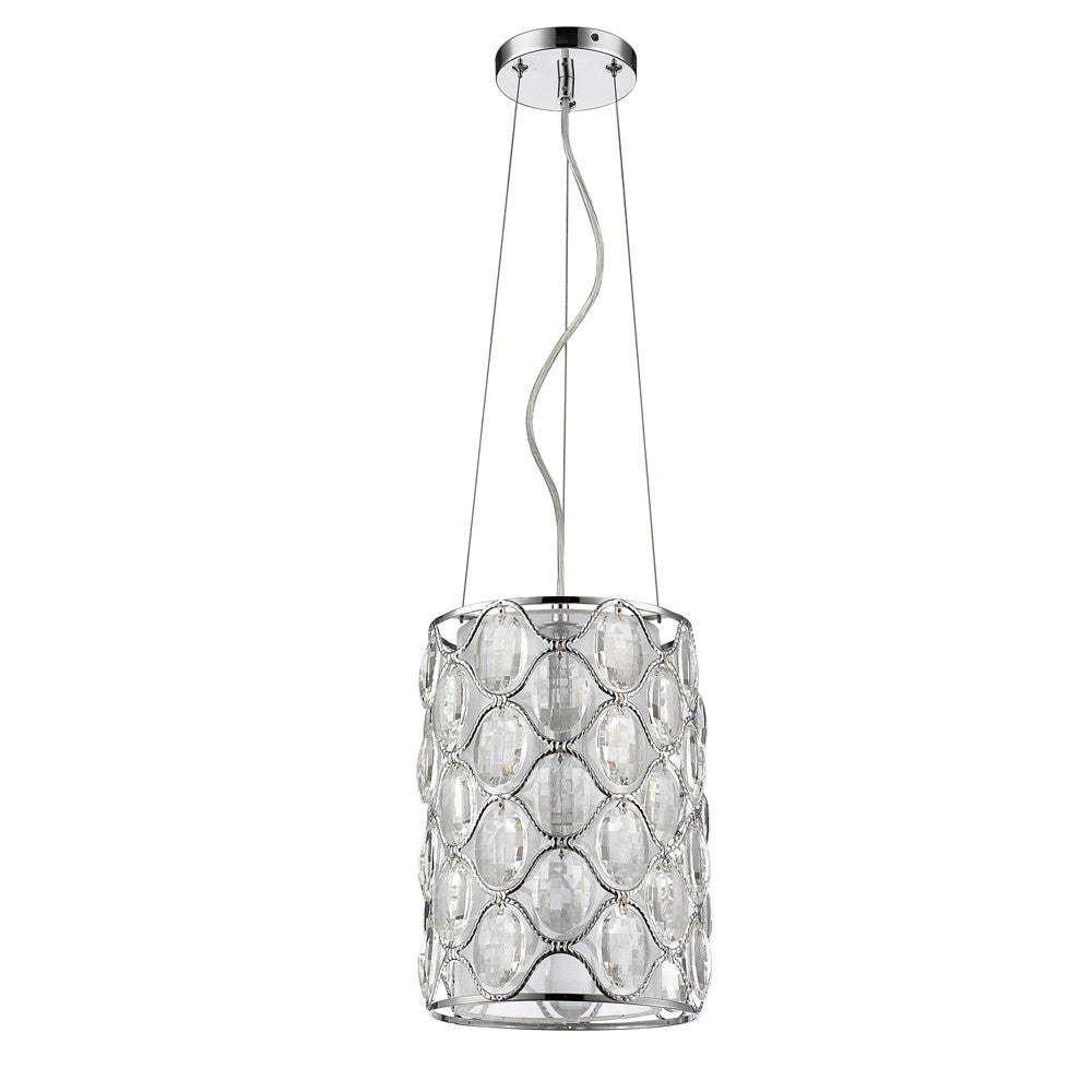 Isabella 1-Light Nickel Drum Pendant